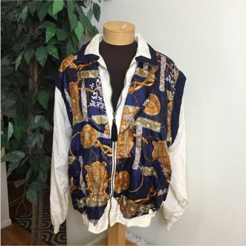 Casual Isle Vintage wind breaker Womans size petite medium full zip